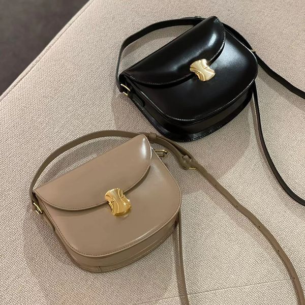 

crossbody plain genuine leather hasp shoulder bag luxury mens designer clutch gold metal sign teen triomphe besace messenger retro celins to