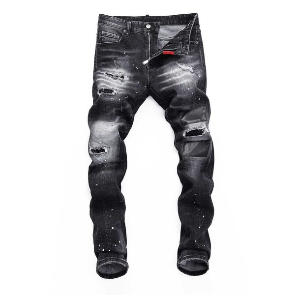 

2023 d2 men's jeans pants jeans for spring and autumn broken hole true brand, Blue