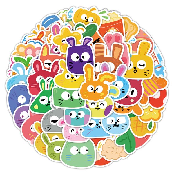 

60pcs-pack cute rabbit stickers wholesale vinyl sticker waterproof lap car scrapbooking water bottle guitar box skateboard jdm luggage decal
