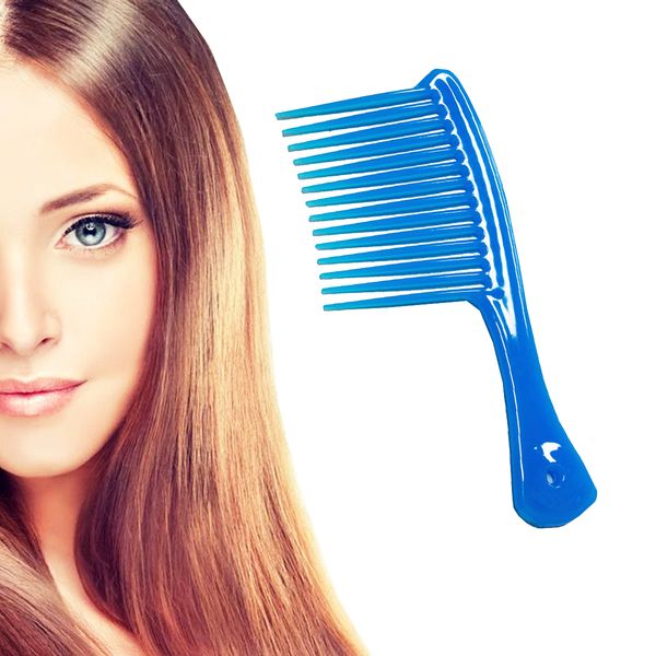 

large wide tooth comb of hook handle detangling reduce pro hairdress salon dyeing styling brush tools 5 color, Silver