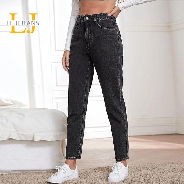 

women s jeans 2023 leijijeans curve size 5xl high waist lady harem loose blue color boyfriend 230309
