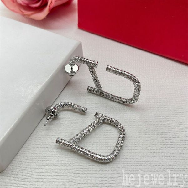 

engagement iced out mens luxury designer earring for women trendy silver color couple dangle orecchini silver color stud earrings jewelry ac, Golden;silver