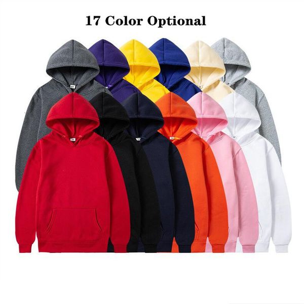 

mens hoodies sweatshirts men women solid color black red white gray pink pullover fleece fashion brand autumn winter casual male 230310