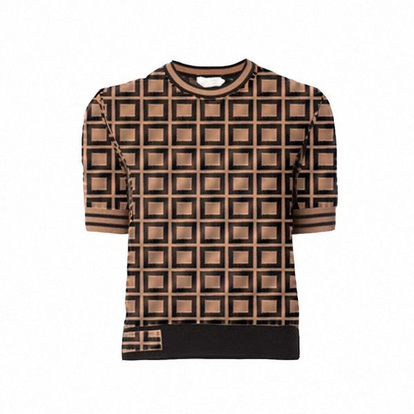 

summer womens knits tees letter jacquard sweater short sleeve pullover knitting leisure casual clothing t7fz#, White