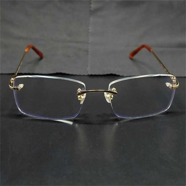

sunglasses rimless clear eye frames mens transparent optical spectacles metal carter deisgner eyewear fill prescription glasseskajia 2023, White;black