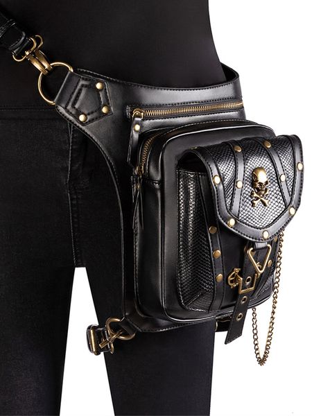 

waist bags steampunk leg victorian style holster rivet chain motorcycle thigh hip belt packs messenger shoulder 230310