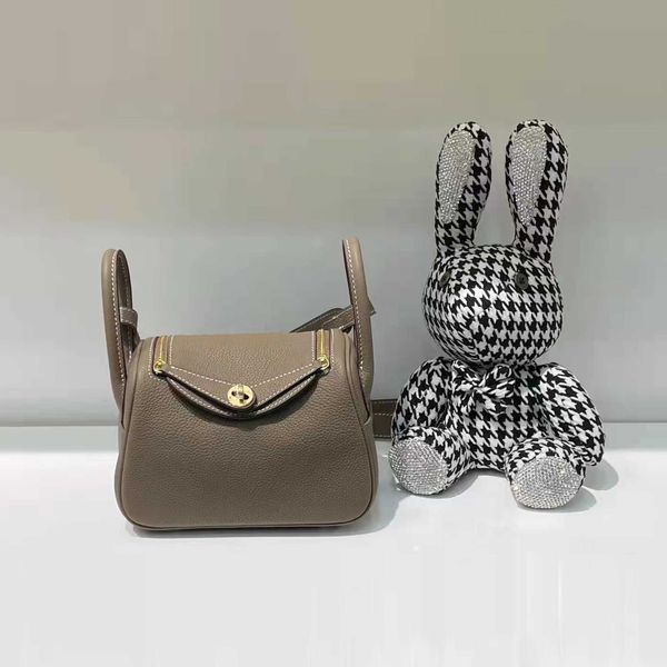 

light luxury bags original designer luxury handmade cow leather layer gold buckle lindi women's bag versatile doctor messenger shoulder