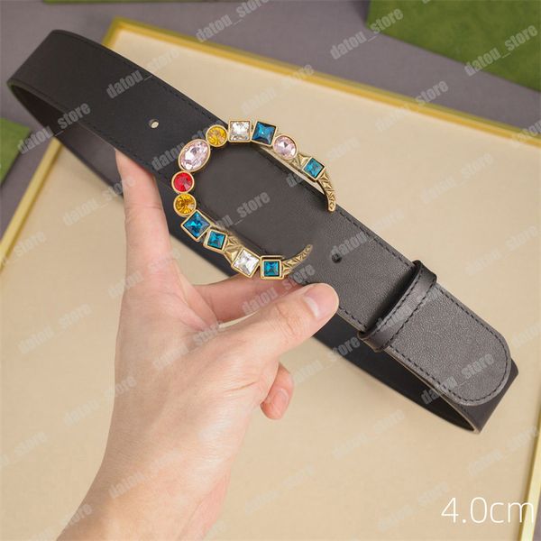 

womens luxury designer belts letter diamond smooth buckle mens designers belt 4.0cm width girdle for women leather waistband belt ceintures, Black;brown