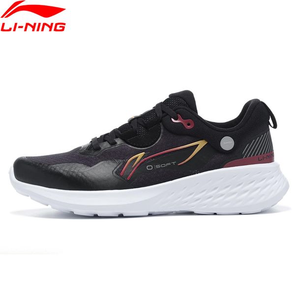 

li-ning men soft element lifestyle shoes breathable wearable lining fitness leisure sport shoes walking sneakers aglt007, Black