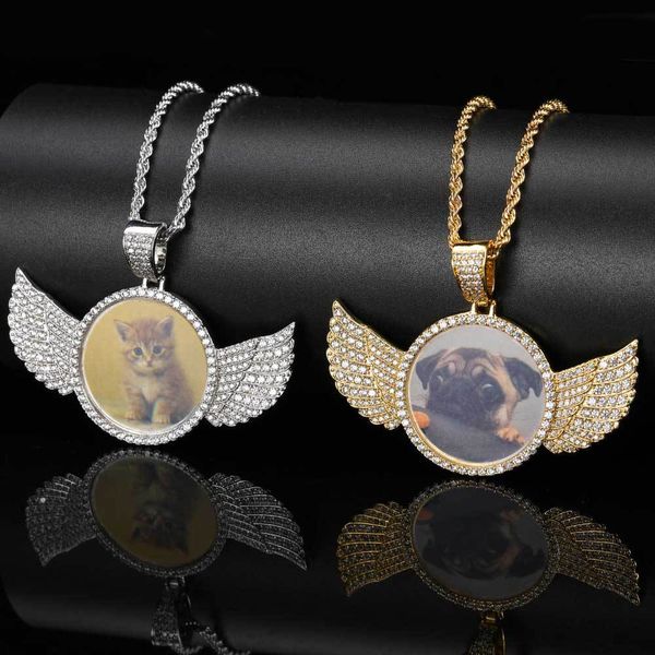 

hip hop customize p pendant necklace round memorial frame medal pendants, Silver
