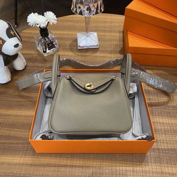 

2023 luxury bags original designer new h layer cow leather togo 19cm mini lindys bag messenger medicine women's 9 v74h