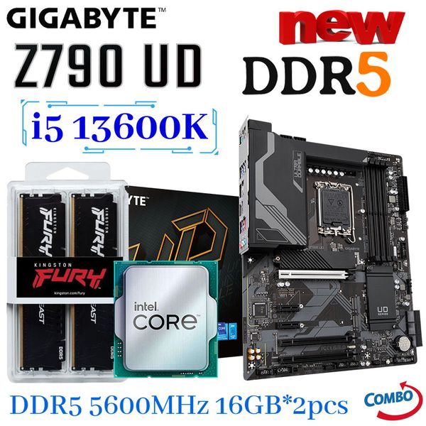Gigabyte Z790 UD LGA 1700 Motherboard Intel Core i5 13600K CPU DDR5 5600MHz 16GB*2PCS Memory Kit PCI-E 5.0 M.2 Mainboard New