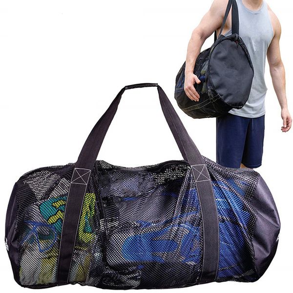 

beach accessories surfing swiming multifunctional snorkeling foldable mesh tote portable nylon outdoor scuba diving large storage bag 230311