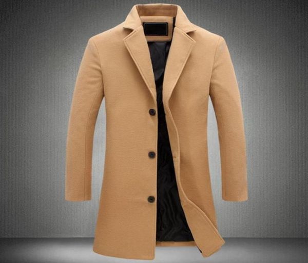 

men039s trench coats men overcoat soft jacket polyester fashionable regular button lapel collar outerwearmen039s8646952, Tan;black