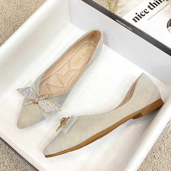 

dress shoes brand designer crystal big bow flats women pointy glitter ballerina shoes rhinestone silk bowtie wedding shoes big size vc2600 j, Black