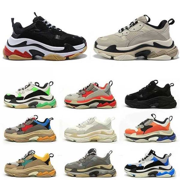 

2022 triple s men women designer shoes sneakers platform shoe fashion black white grey red pink blue green light tan oreo mens trainers spor