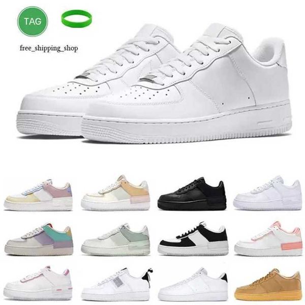 

men women 1 low platform casual shoes mens outdoors sneakers Spruce Aura pale ivory Triple White Black womens outdoor sports trainers 36-45 PJOP, Sku_16 36-40 pink