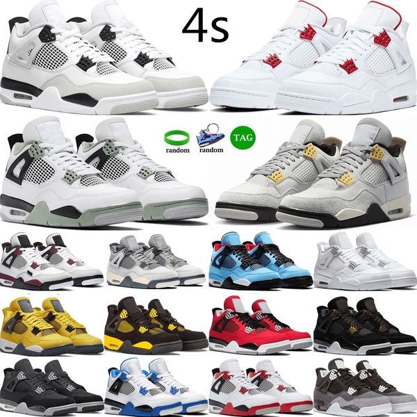 

basketball shoes men women outdoors 4s pine green 4 red cement white oreo pn dust seafoam trainers outdoor sports sneakers eur 36-47