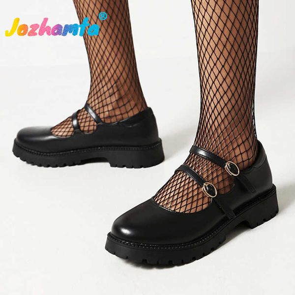 

dress shoes jozhamta size 3442 women flats shoes retro low heels shoes for women 2023 casual loafers girl school pumps lolita ladies shoes j, Black