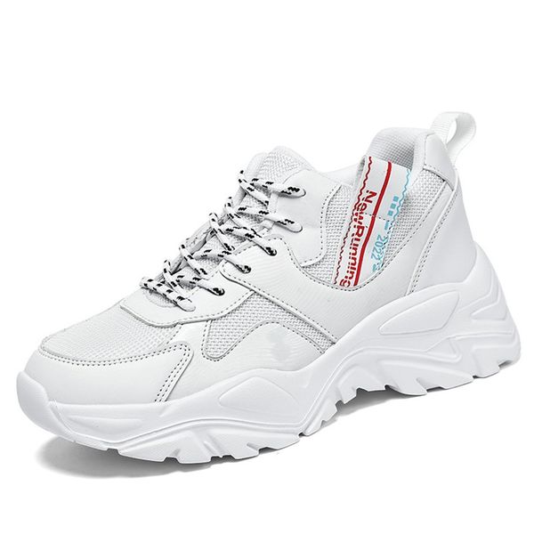 

casual shoes spring new thick soles increase popular sports dad shoes women's fashion versatile breathable single shoe soft soles trend, Black