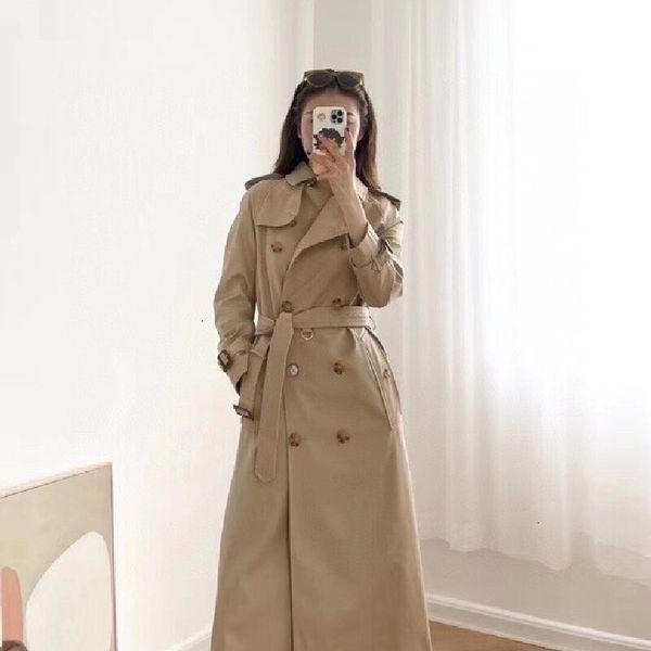 

women's jackets british long women's trench coat double breasted waterproof 230310, Black;brown