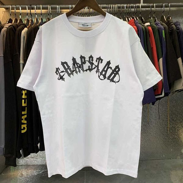

mens short sleeve t shirt designer t shirt trapstar men women plus size clothing 100% cotton round neck tshirt graffiti solid color, White;black