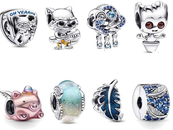 

colored rose gold charms bracelets pendant designer trinkets diy fit pandora necklace beads women fashion gift, Golden;silver