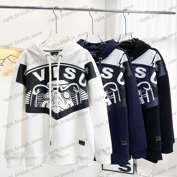 

men's hoodies sweatshirts suede ev damo printed hooded sweater couple fashion youth loose t230311, Black
