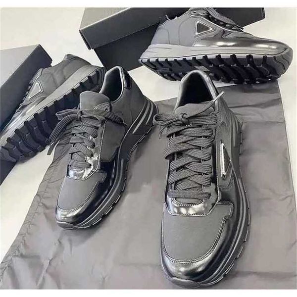 

popular casual-stylish prax 1 sneakers shoes re-nylon brushed leather men knit fabric runner mesh runner trainers man sports outdoor walking, Black