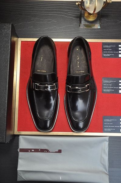 

p3/6model 2023 autumn classic men's designer dress shoes leather pointed formal shoes man slip-on low-heel wedding shoes men zapatos ho, Black