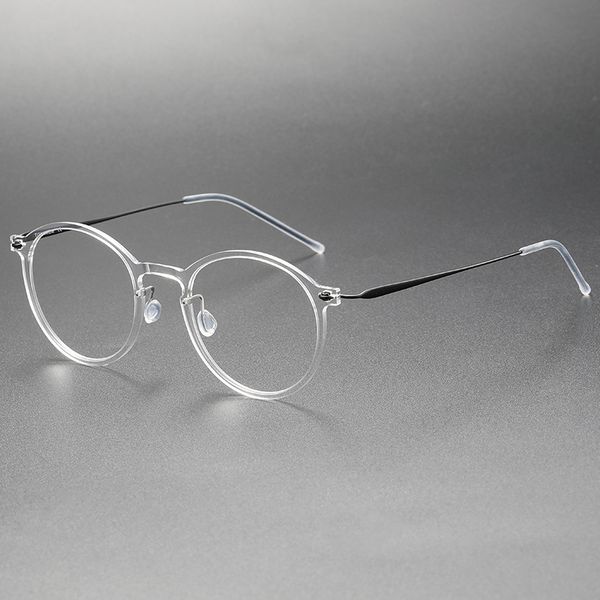 

titanium ultra-light eyeglass frame linde berg6541 frame gradual color change without screws prescription mirror fashion personality designe, Silver