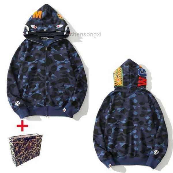 

diy dresseshoodies & sweatshirts hoodies hoodie apes mens womens cardigan hooded sweater zipper jacket shark starry sky luminous camouflage, Black