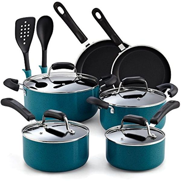 

cook n home 12-piece nonstick stay cool handle cookware set