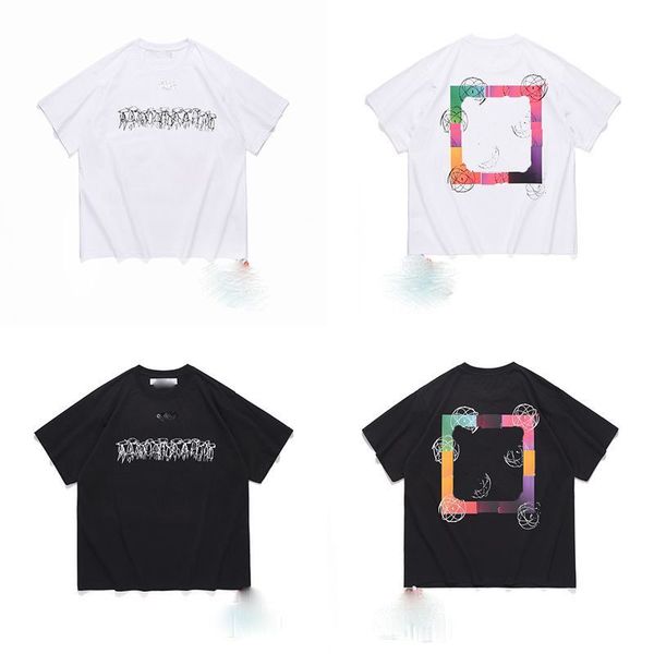 

men's t-shirts summer fashion brand offs t shirts ow religious oil painting direct spray arrow tshirts hip hop short sleeve loose men t, White;black