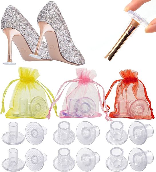 

shoe parts accessories 30 pairs silicone high heel covers plastic protector for grass guards in care kit wedding party 230311, White;pink