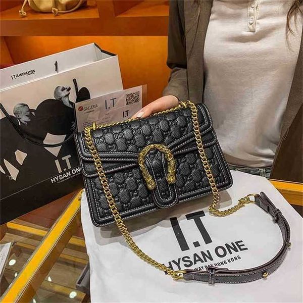 

handbag 2023 fashion women's bag leather quality handbag hong kong style texture embossed shoulder diagonal span female bag