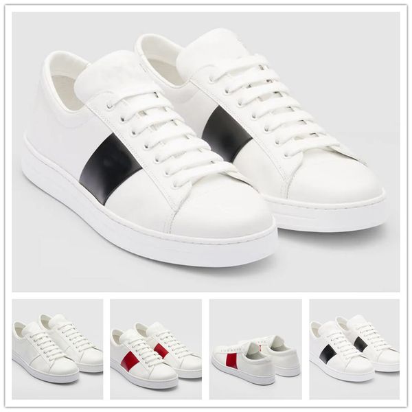 

23s elegant brushed white leather sneakers shoes luxury footwear contrasting-colored side stripe men skateboard walking wholesale footwear 3, Black