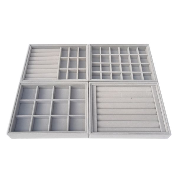 

jewelry boxes jewelry box grey flannel trinket box ring earrings bracelet necklace jewelry display storage box tray 230310, Black;white