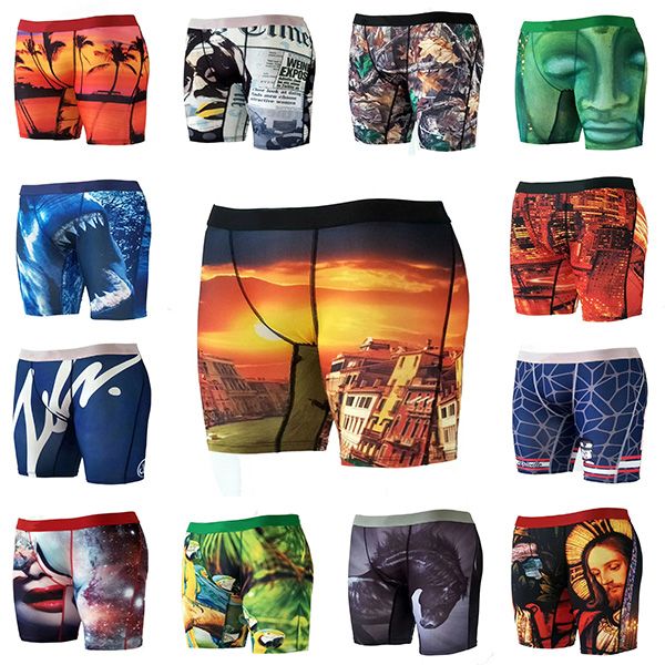 

designers underpants swimwear mens boxer shorts underwears boxers briefs catoon breathable shark face mouth sports beach shorts bat, Black;white