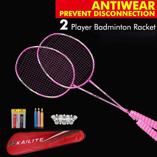 

badminton rackets 2 pieces 4u g5 80g carbon fiber racket professional racquet 22 28 lbs 230311
