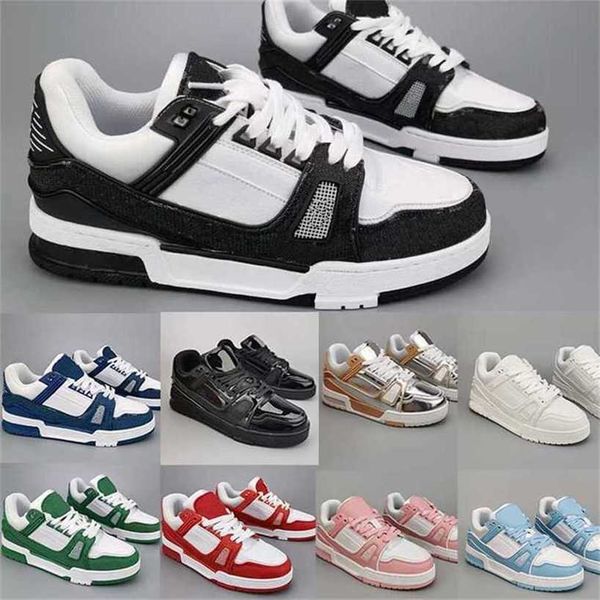 

2022 designer sneaker virgil trainer casual shoes calfskin leather abloh white green red blue letter overlays platform low sneakers size 36-, Black