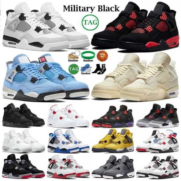 

with box 4 4s mens womens basketball shoes jumpman military black cats canvas sail white oreo university blue fire red thunder bred men trai