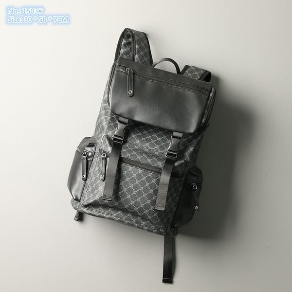 

Factory men shoulder bags outdoor sports fitness travel and leisure printing backpack multifunctional flip fashion student backpacks polka dot computer bag, Black-1503#