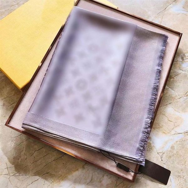 

silk scarf 6 color silks cotton blend women fashion silken scarf designers scarves with box 76l, Blue;gray