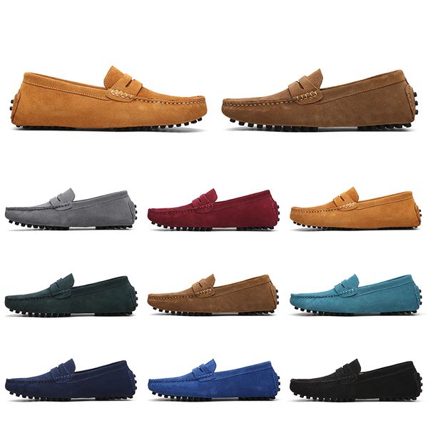 

mens women outdoor shoes leather soft sole black red orange blue brown orange comfortable sneaker 001