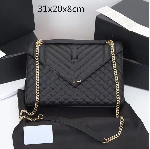 

2023 luxury handbag shoulder bag brand loulou y-shaped designer seam leather ladies metal chain black clamshell messenger bags box wholesale
