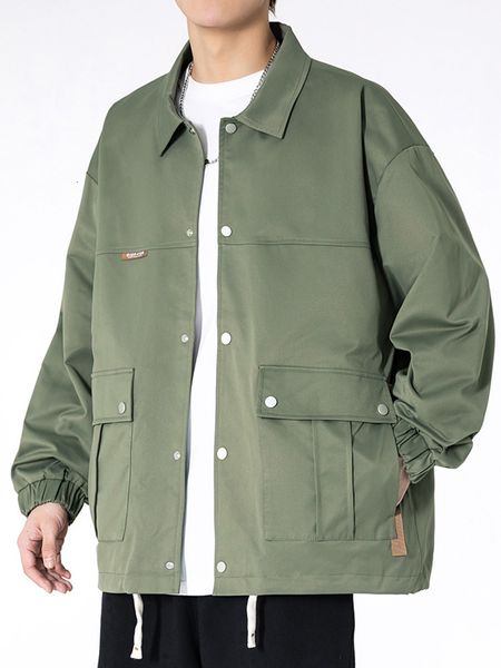 

men's jackets multi-pockets spring men's jackets plus size fashion turn-down collar loose casual windbreaker cargo coat 8xl 9xl 23, Black;brown