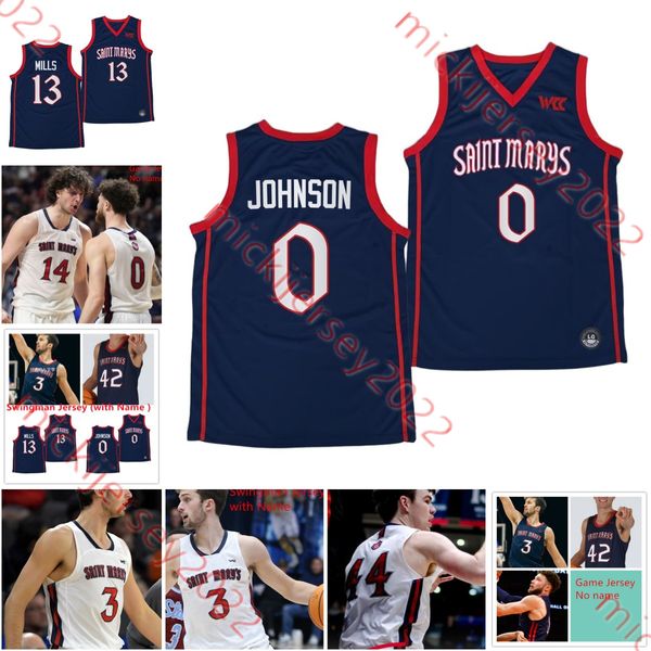 

custom stitched saint mary's gaels jersey augustas marciulionis joshua jefferson mitchell saxen cade bennett kyle bowen mens youth sain, Black