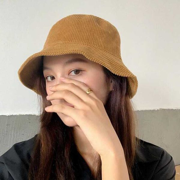 

hbp vintage wide brim hats japanese bucket hat spring and autumn corduroy warm all-match fisherman cap for men student street swomen's, Blue;gray