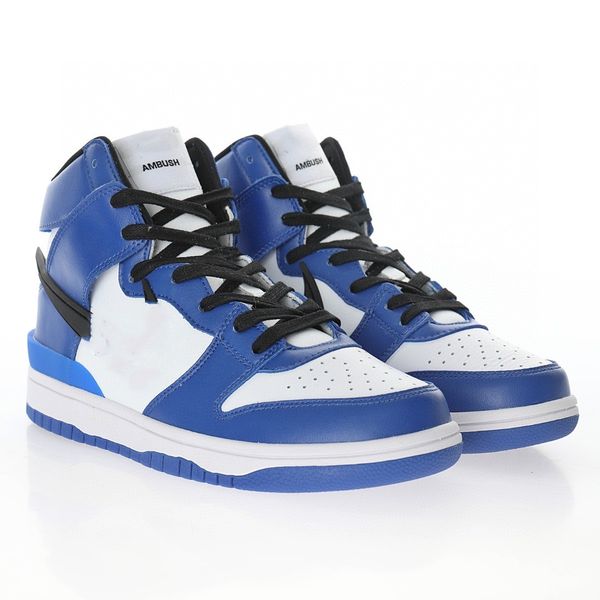 

basketball shoes dunks high deep royal blue designer sneakers with original box